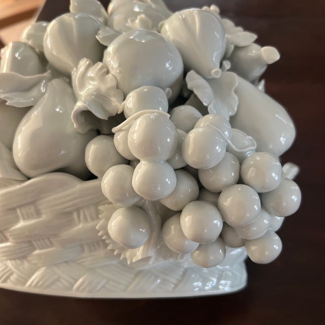 John Rosseli Antiques Italian Fine Blanc De Chine Porcelain Fruit Basket Centerpiece For Sale - Image 10 of 12
