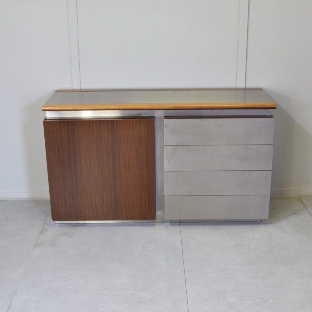 Parioli Sideboard with Satin-Finished Steel by Giotto Stoppino for Acerbis, 1977 For Sale - Image 9 of 10