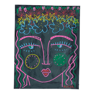 CL Auker Original Small Mixed Media Painting “Flower Festival”