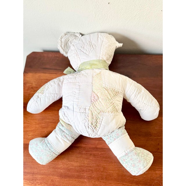 Vintage Handmade Patchwork Teddy Bear, Quilt Fabric Stuffed Animal, Folk Art Plush For Sale In Boise - Image 6 of 12