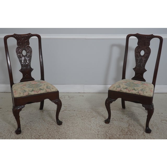 Set of 8 Henredon Mahogany Carved Dining Chairs For Sale - Image 12 of 18