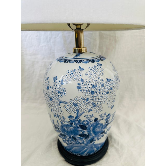 Blue & White Chinoiserie Table Lamp For Sale - Image 10 of 12