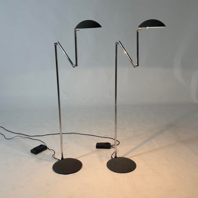 Black Pair of Herbert H. Schultes "Orbis" Floor Lamps by ClassiCon For Sale - Image 8 of 12