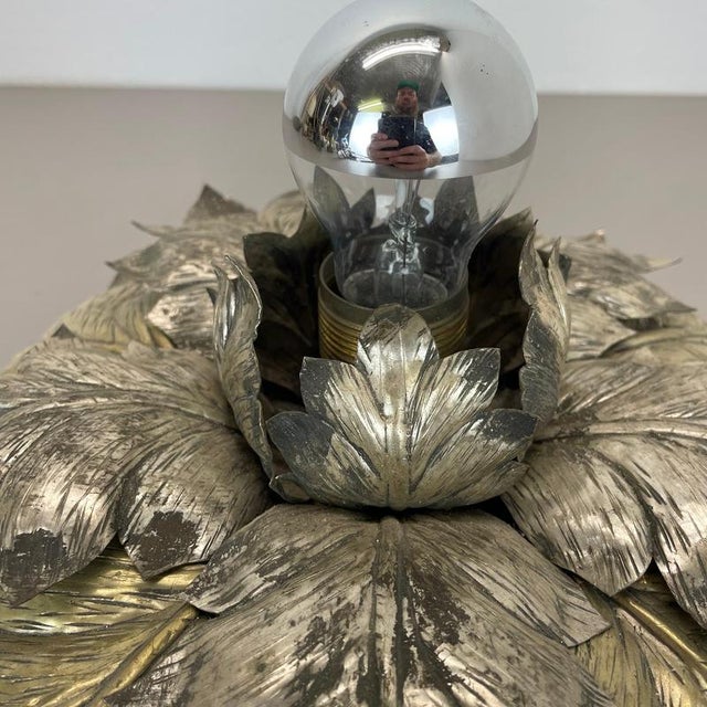 Florentiner Silvered Metal Leaf Theatre Ceiling Light, Italy, 1950s For Sale - Image 12 of 17