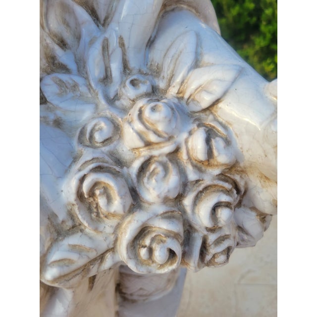 Rare Find Vintage Italian Glazed Terracota Figurine For Sale - Image 12 of 13