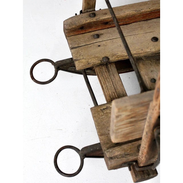 Brown Antique Primitive Wooden Sled For Sale - Image 8 of 13