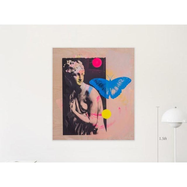 Greek Goddess Venus. Acrylic, spray paint and screen print on 1/2 inch thick plywood. Ready to hang.