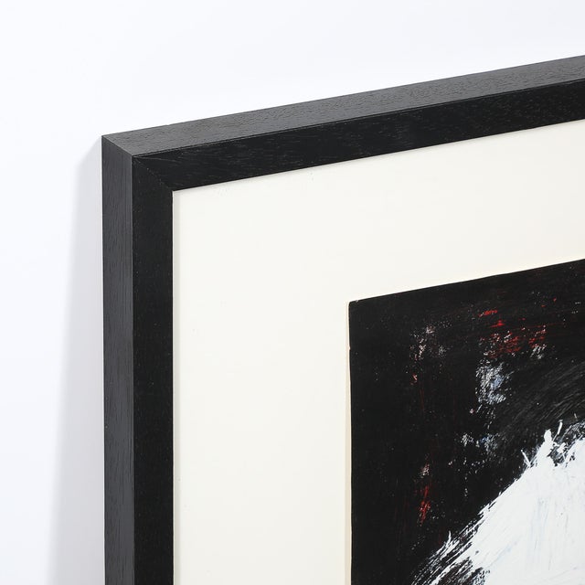 Mid-Century "Dakota Series" B&w Abstract Acrylic on Paper by Harry Bertschmann For Sale - Image 9 of 10
