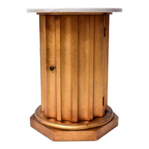 Neoclassical Gilt Fluted Column Cabinet Table Marble Top
