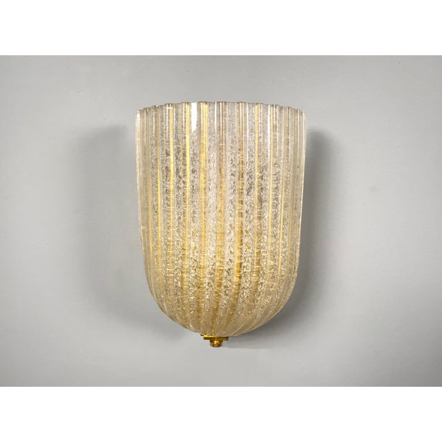 Italian Murano Glass Wall Lamps from Barovier & Toso, 1970s, Set of 2 For Sale - Image 4 of 13