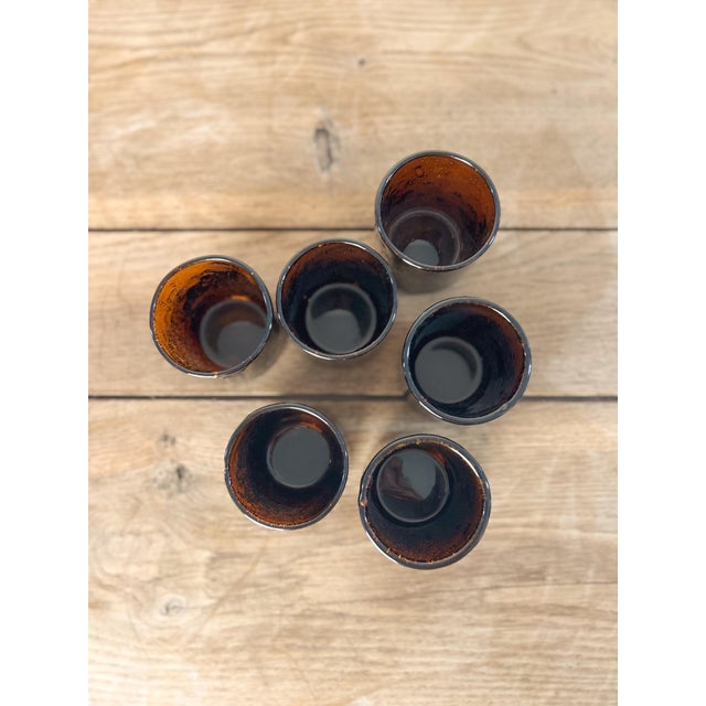 Amber Drinking Glasses Set of 6