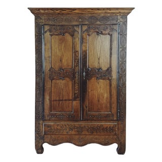 Antique Handcarved French Oak Armoire | 1867 For Sale