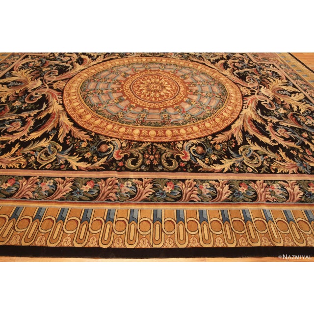 Nazmiyal Collection Vintage Savonnerie Style Rug For Sale - Image 4 of 6