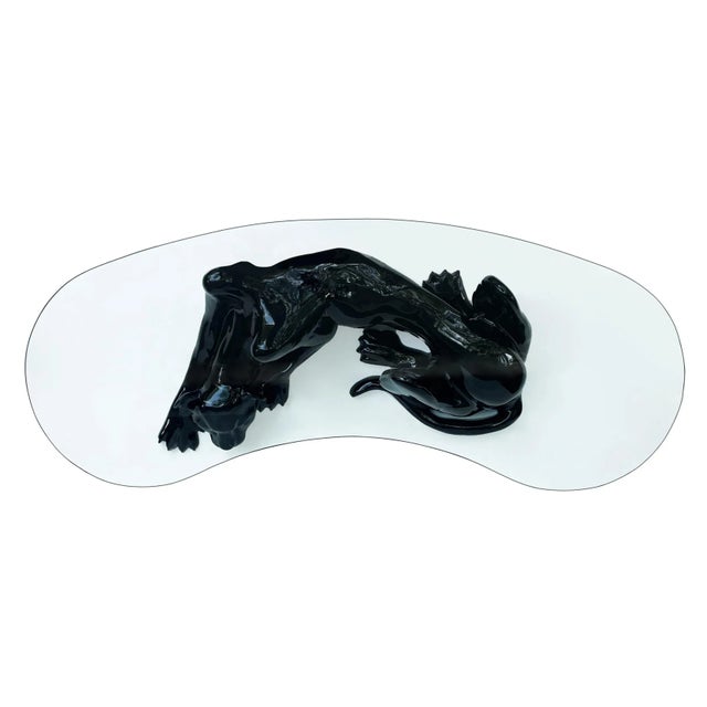 1970s 1970s Vintage Black Panther Sculptural Coffee Table For Sale - Image 5 of 9