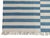 Handmade Cotton Striped Rug, Washed Blue and White Dhurrie - 14'x16' For Sale - Image 6 of 6