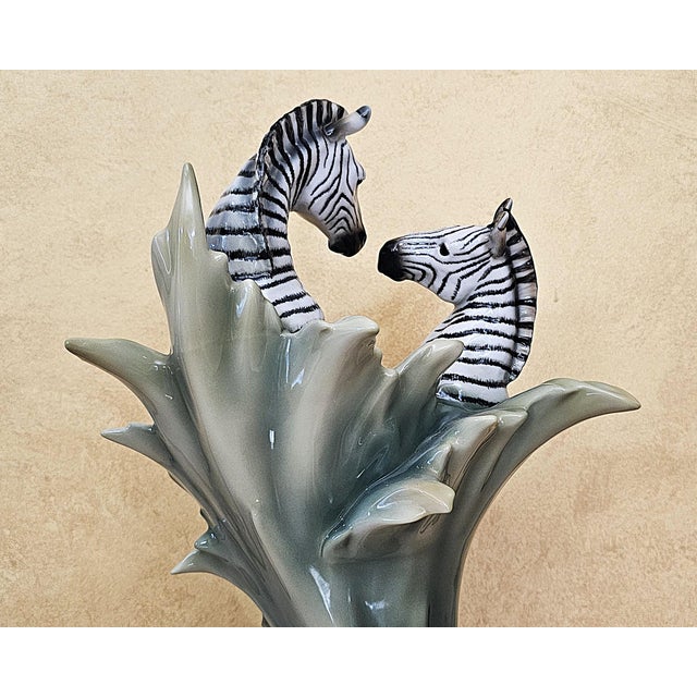 Franz Collection Jungle Beauties Safari Zebra Sculptural Porcelain Vase Fz00379 For Sale - Image 15 of 18