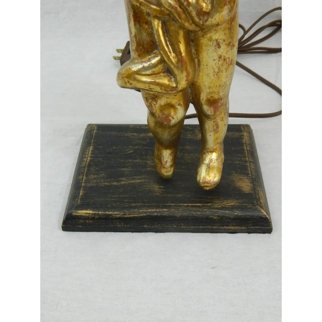 Baroque Style Carved Giltwood Cherub or Putti Adapted as a Lamp, 20th Century For Sale In Savannah - Image 6 of 10