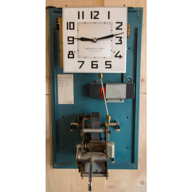 Blue Vintage Time & Attendance Clock from Lambert, 1978 For Sale - Image 8 of 14
