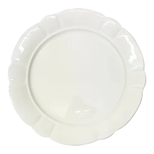 Oversized Italian Porcelain Serving Platter With Scalloped Edge Detail