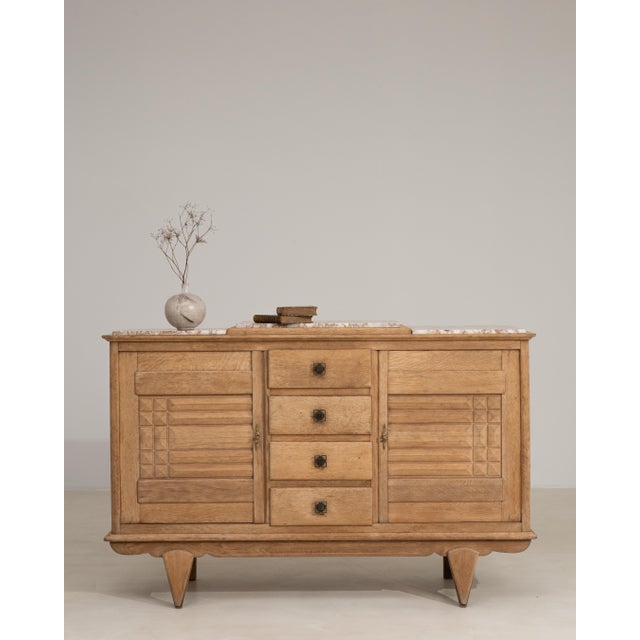 1940s Oak Art Deco Sideboard With Marble Top For Sale - Image 14 of 17