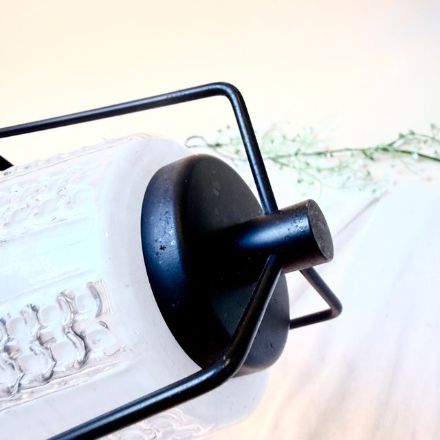 Mid-Century Modern Pendant Lamp in Glass and Metal, 1970s, in Flawless conditions. Designed 1970 to 1979 Up to 250V...