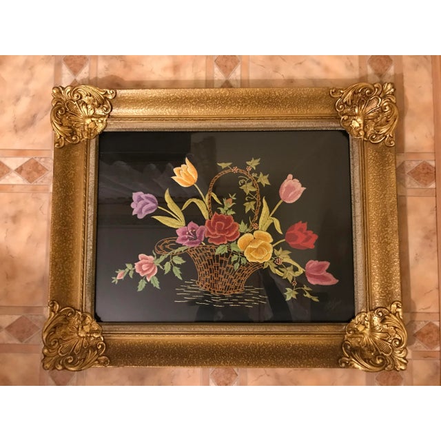 Framed Image Woven on Silk, 1950 For Sale - Image 14 of 14