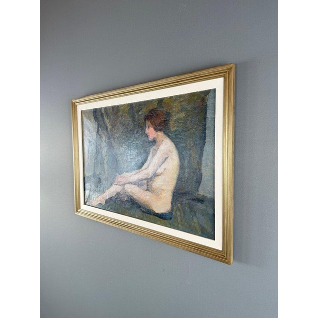French School Artist, Seated Nude, Early 20th Century, Oil Painting on Canvas, Framed For Sale - Image 3 of 12