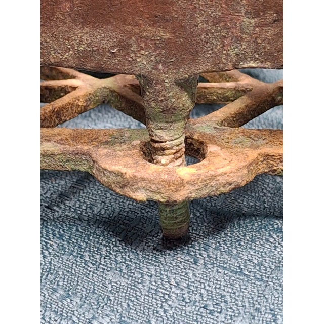 Metal Antique Early 19thC Polish Brass Bench Menorah Lions Eagle Hanukkah Lamp Rare For Sale - Image 7 of 18