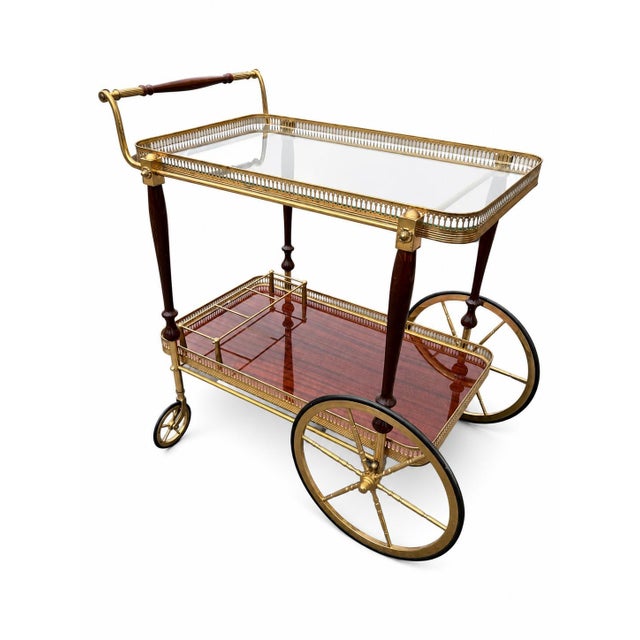Hollywood Regency Party Trolley by Trolley Maison Jansen, 1950s For Sale - Image 6 of 6