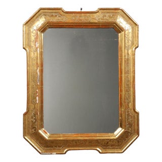 Antique Gilded Cabaret Mirror with Molded Frame, 1800s For Sale