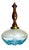 Mid-Century Modern Agua Blue Art Glass Pendant Light in Teak, 1960s For Sale