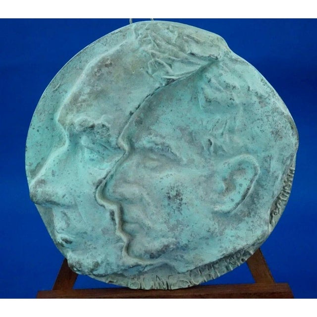 19th Century Bronze Plaque Sculpture Depicting Giuseppe Mazzini from Cesare Boneschi, Massari Foundry, 1895 For Sale - Image 6 of 18