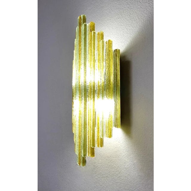 Poliarte Italian Modern Stacked Murano Glass Wall Lamp attributed to Poliarte, Italy, 1970s For Sale - Image 4 of 10