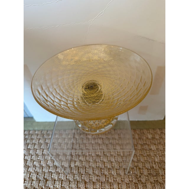 1950s Barovier and Torso Murano Gold Flecked Footed Dish For Sale - Image 5 of 5