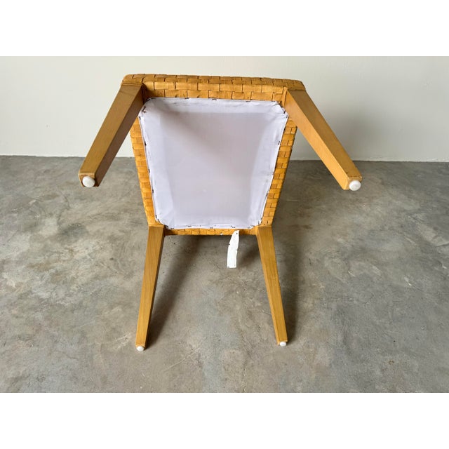 Vintage Italian Woven Leather Chair by Stone International For Sale - Image 10 of 12