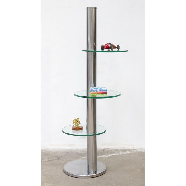 Glass and Steel Display Cabinet, 1970s For Sale - Image 10 of 11