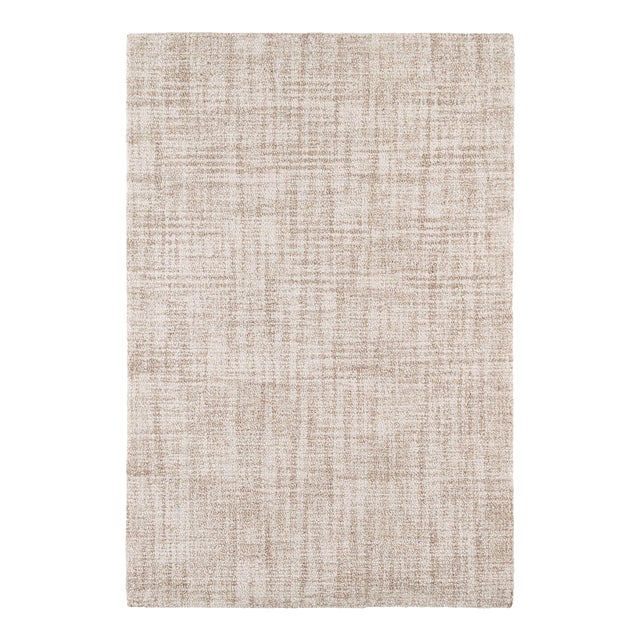 Dash & Albert by Annie Selke Crosshatch Ivory Micro Hooked Wool Rug, 4' x 6' For Sale
