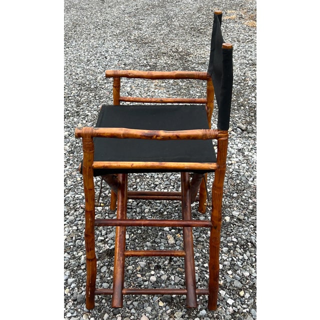 Vintage Tortoiseshell Bamboo Directors Chairs - a Pair For Sale In New York - Image 6 of 10