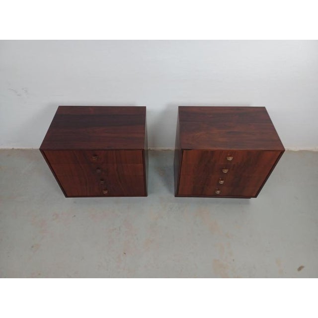 Danish Rosewood Nightstands or Chests of Drawers, 1960s, Set of 2 For Sale - Image 3 of 13