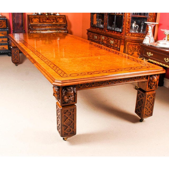 Elizabethan Revival Pollard Oak Dining Table and 14 Chairs, 19th Century, Set of 15 For Sale - Image 3 of 18