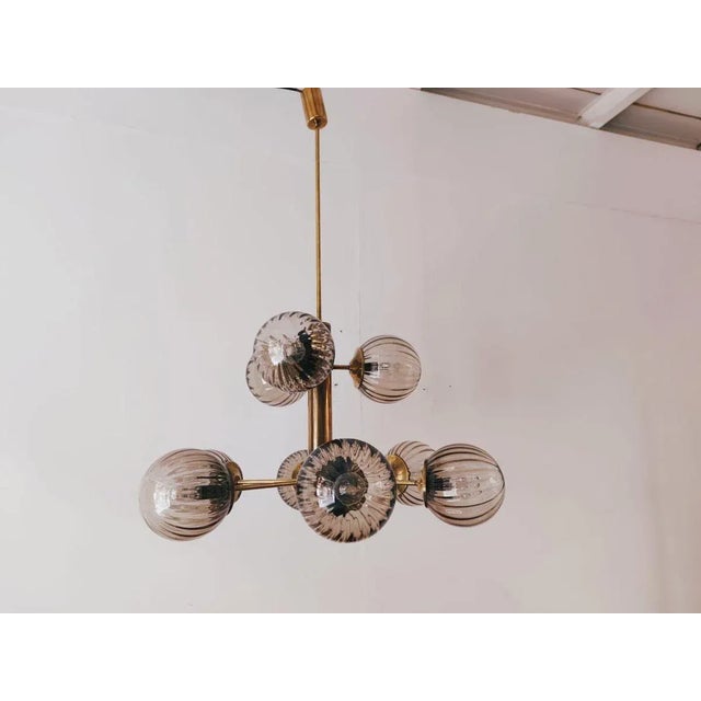 Sputnik Brass & Murano Glass Chandelier For Sale - Image 18 of 18