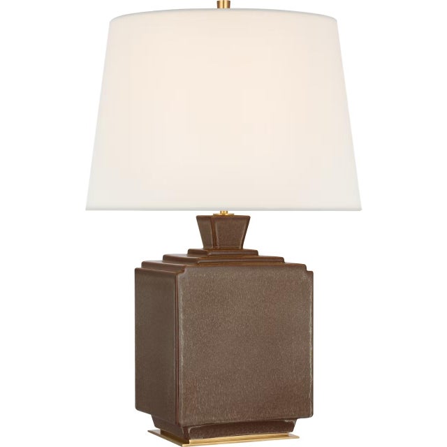 Traditional Thomas O'Brien by Visual Comfort Signature Meurice 27" Table Lamp in Positano Sand with Linen Shade For Sale - Image 3 of 3