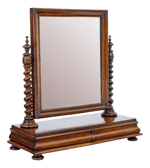 Mid 19th Century Carved Walnut Toilet Mirror
