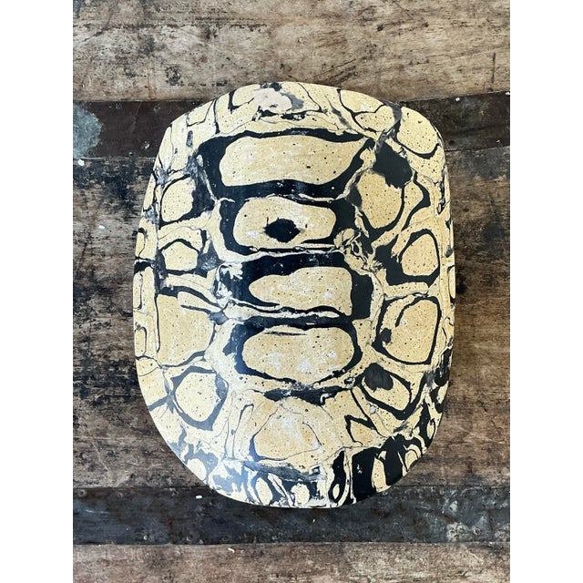 Vintage Scagliola Artisanal Pigmented Plaster Turtle Shell For Sale - Image 10 of 12