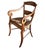 French Scroll Armchair With Rush Seat and Saber Legs For Sale - Image 4 of 11