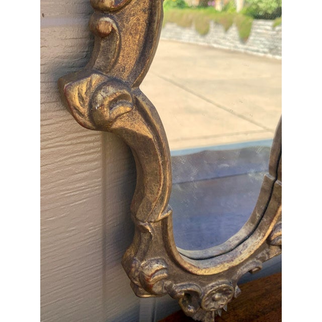 Gold Italian Rococo Style Giltwood Wall Mirror For Sale - Image 8 of 11