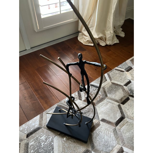 Abstract Contemporary Global Views Climbing Man Statue Sculpture For Sale - Image 3 of 10