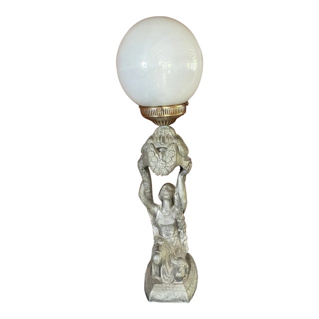 Art Deco Table Lamp - Joan of Arc Bronze Figural For Sale