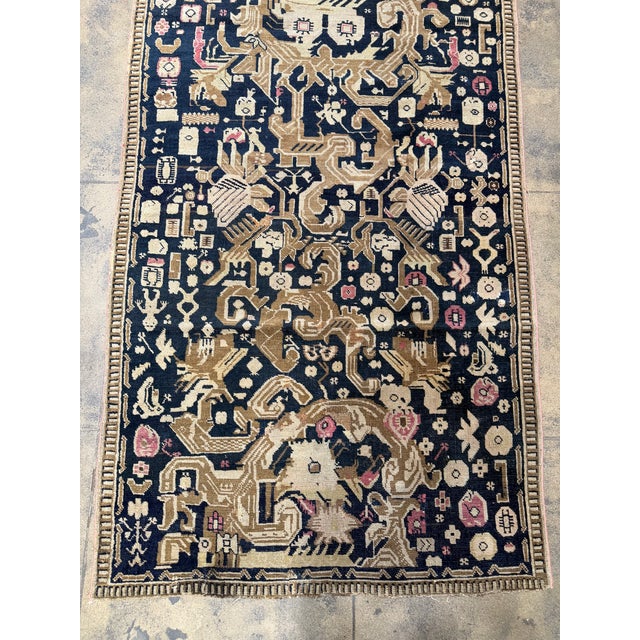 Folk Art 1900s Antique Karabagh Palmette and Floral Runner Rug For Sale - Image 3 of 7