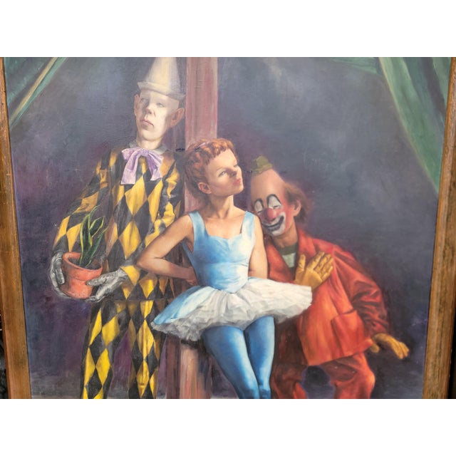 Painting by Max Hermann Clowns Circa. 1948 Large-Scale For Sale In San Francisco - Image 6 of 15